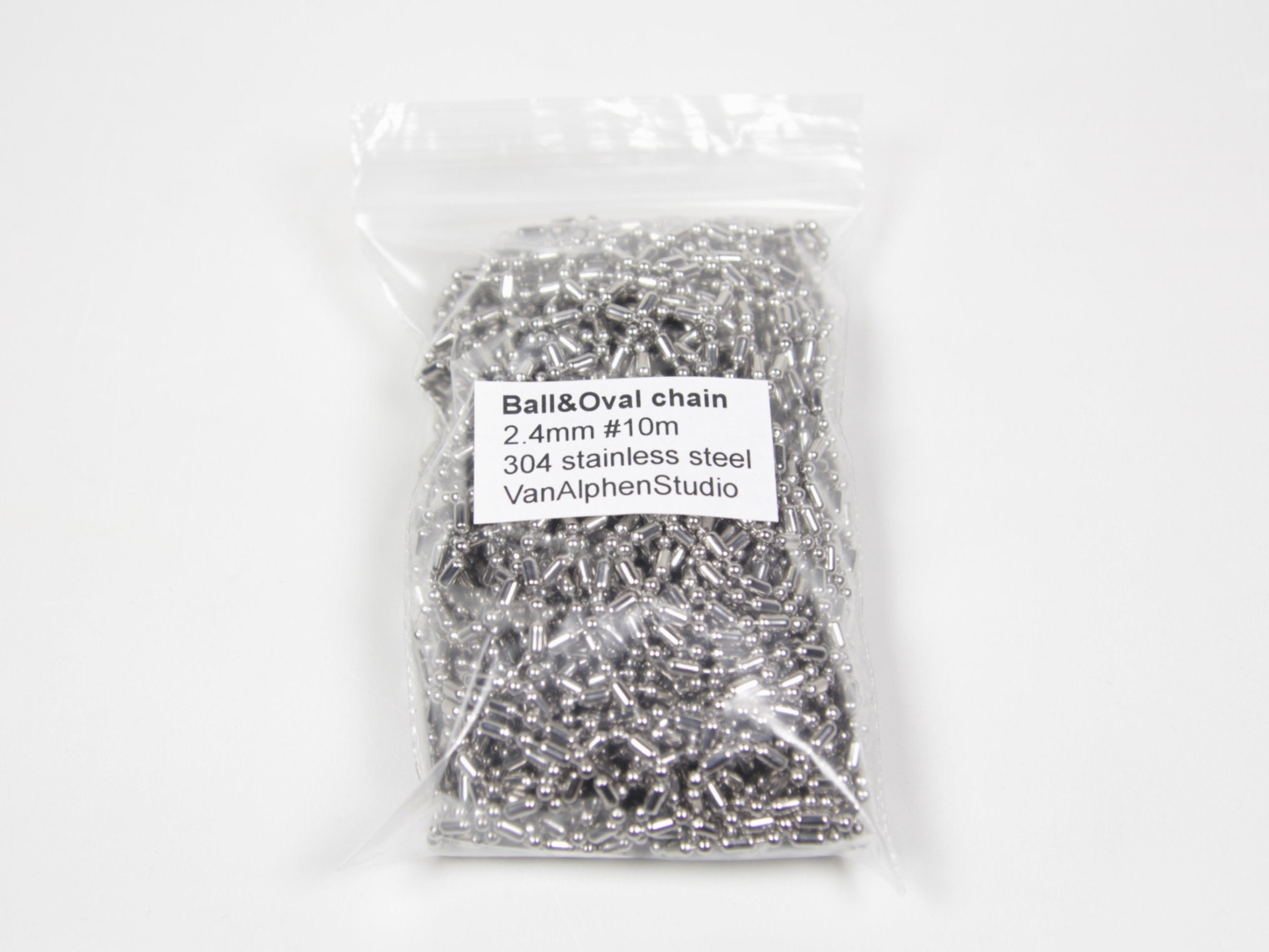 Antique Silver Ball Chain Necklaces - 24 Inch - 2.4mm Diameter - Set O - Foto 3