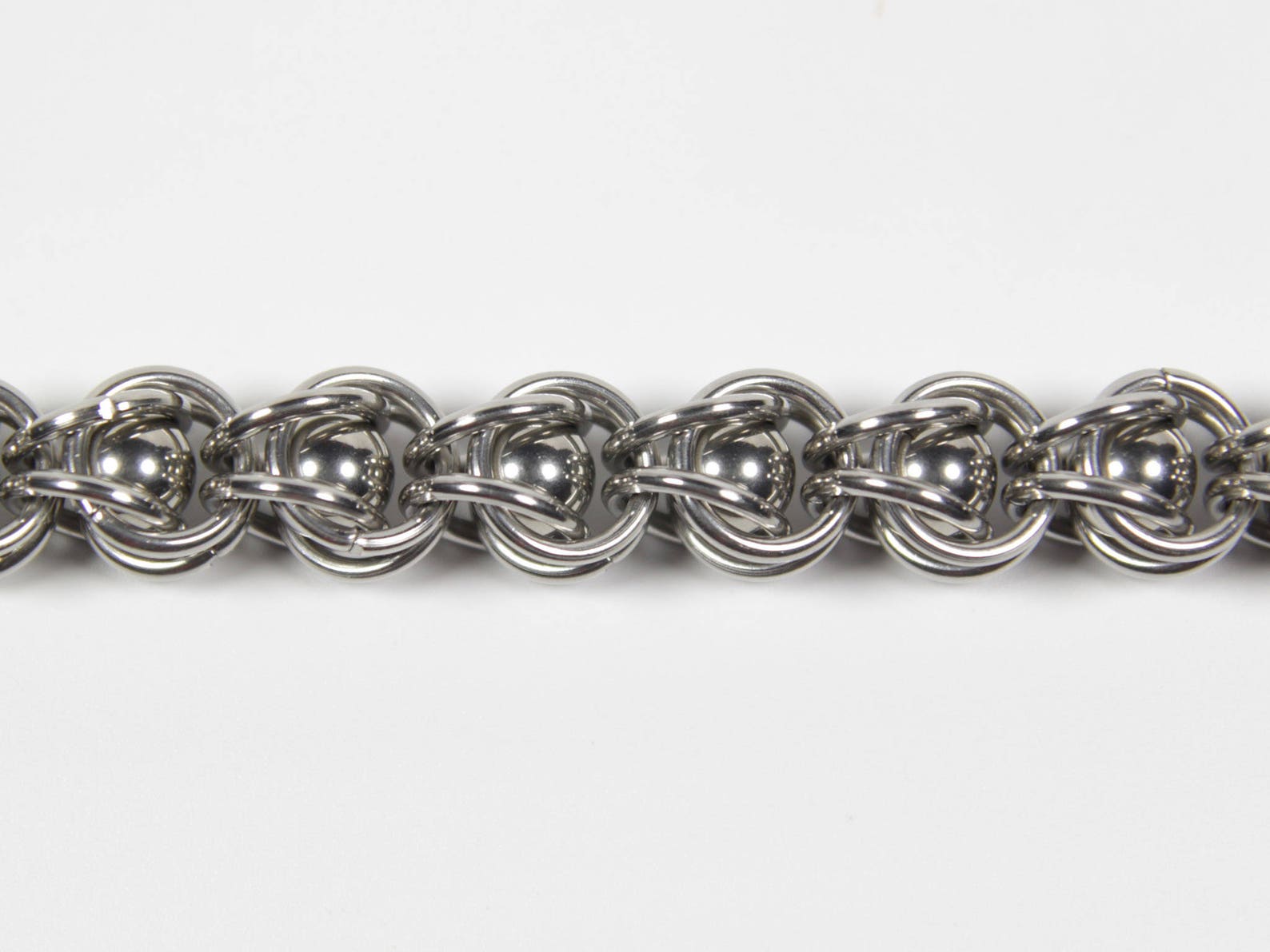 Captured Bead Bracelet Stainless Steel Chainmaille Bracelet | Etsy