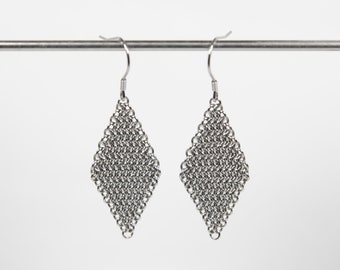 European 4 in 1 Earrings, Chainmaille Earrings, Stainless Steel, Chainmail Earrings, Maille Earrings, Drop Earrings, Dangle Earrings