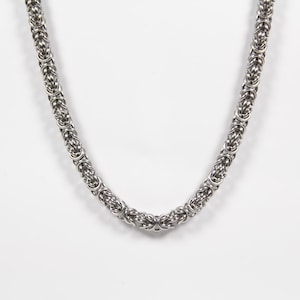 Byzantine-2 Necklace, Chainmaille Necklace, Stainless Steel, Byzantine Necklace, Chainmail, Chain Maille, Mens Necklace, Mens Jewelry