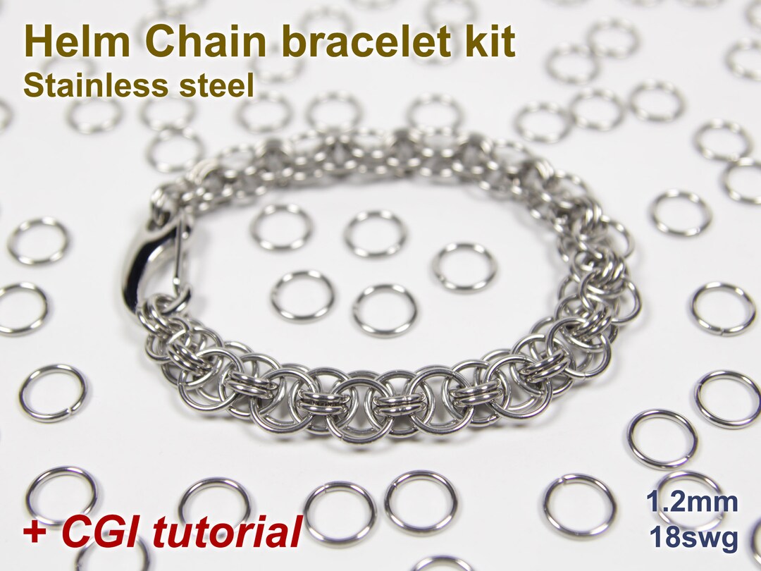 Helm Chain Bracelet Kit, Chainmaille Kit, Stainless Steel, Chainmail