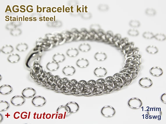 AGSG Bracelet Kit, Chainmaille Kit, Stainless Steel, Chainmail Kit, Jump  Rings, AGSG Tutorial, Chainmaille Bracelet Kit, Chainmail Tutorial 