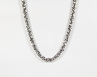 Byzantine-3 Necklace, Chainmaille Necklace, Stainless Steel, Byzantine Necklace, Chainmail, Chain Maille, Mens Necklace, Mens Jewelry