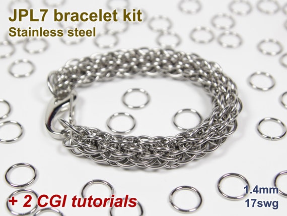 Dragonscale Bracelet Kit, Chainmaille Kit, Stainless Steel, Chainmail Kit,  Jump Rings, Chainmaille Bracelet Kit, Chainmail Tutorial 