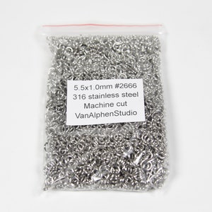 5.5x1.0mm, Stainless Steel Jump Rings, Machine Cut, Chainmaille Rings, Stainless Steel Jumprings, Chainmail Rings, Chain Maille Supplies