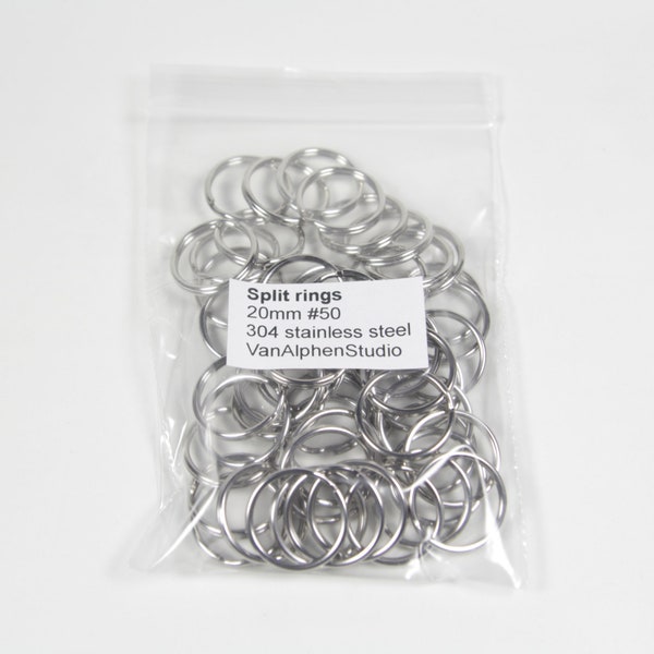 50pcs Split Rings, acciaio inossidabile, 3/4 inch, 20.0mm, portachiavi, portachiavi, portachiavi