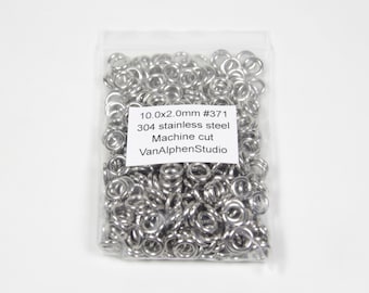 10.0x2.0mm, Stainless Steel Jump Rings, Machine Cut, Chainmaille Rings, Stainless Steel Jumprings, Chainmail Rings, Chain Maille Supplies