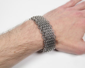 Dragonscale Bracelet, Chainmaille Bracelet, Stainless Steel, Chainmail Bracelet, Chain Maille, Chain Mail, Mens Bracelet, Mens Jewelry