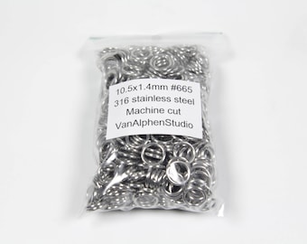 10,5x1,4mm, Rvs Sluitringen, Machine Cut, Maliën Ringen, Roestvast Staal, Rvs Buigringen, Chainmail Ringen, Maliën Ringen, Ringetjes