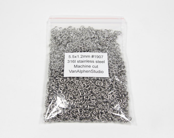 5.5x1.2mm, Stainless Steel Jump Rings, Machine Cut, Chainmaille Rings ...