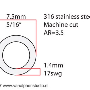 7.5x1.4mm, Stainless Steel Jump Rings, Machine Cut, Chainmaille Rings, Stainless Steel Jumprings, Chainmail Rings, Chain Maille Supplies image 3