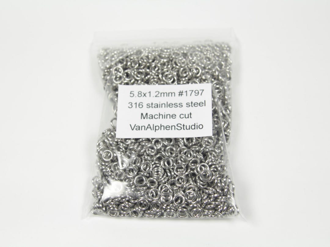 5.8x1.2mm, Stainless Steel Jump Rings, Machine Cut, Chainmaille Rings ...