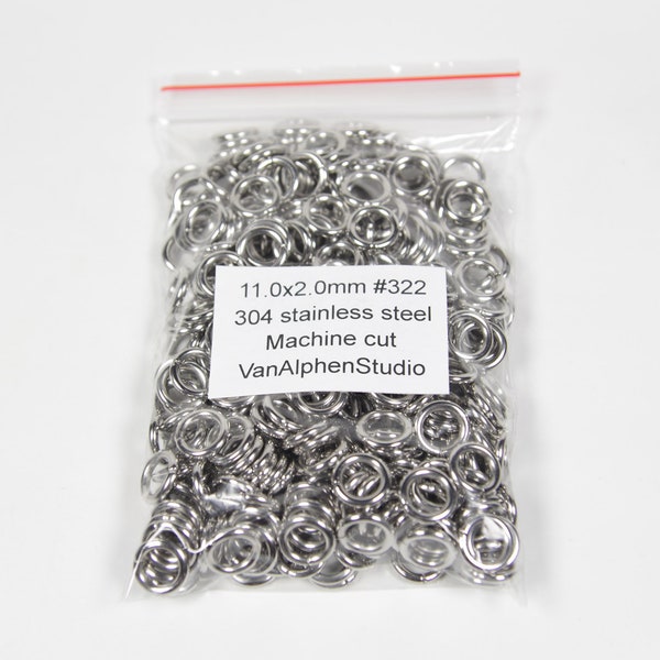 11.0x2.0mm, Stainless Steel Jump Rings, Machine Cut, Chainmaille Rings, Stainless Steel Jumprings, Chainmail Rings, Chain Maille Supplies