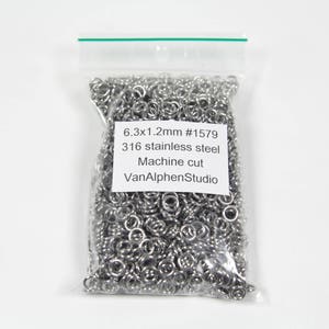 6.3x1.2mm, Stainless Steel Jump Rings, Machine Cut, Chainmaille Rings, Stainless Steel Jumprings, Chainmail Rings, Chain Maille Supplies