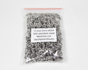 13.0x2.0mm, Anillos de salto de acero inoxidable, Corte a máquina, Anillos de Chainmaille, Jumprings de acero inoxidable, Anillos de Chainmail, Suministros de Chainmaille