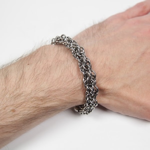 Liquorish Lace Armband, Maliën Armband, Rvs, Chainmaille Armband, Chainmail Armband, Chain Maille Armband, Chain Mail, Heren Armband