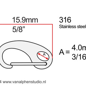 10pcs 16mm Fermoirs à homard en acier inoxydable, Fermoirs de bracelet, Fermoirs à griffes, Clips clés, Fermoirs en cotte de mailles, Fermoir paracorde, Clip à ressort image 4