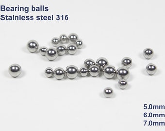 Billes en acier inoxydable, 5,0 mm, 6,0 mm, 7,0 mm, perles en acier inoxydable, billes de roulement en acier, fournitures Chainmaille, perles Maille, Chainmail