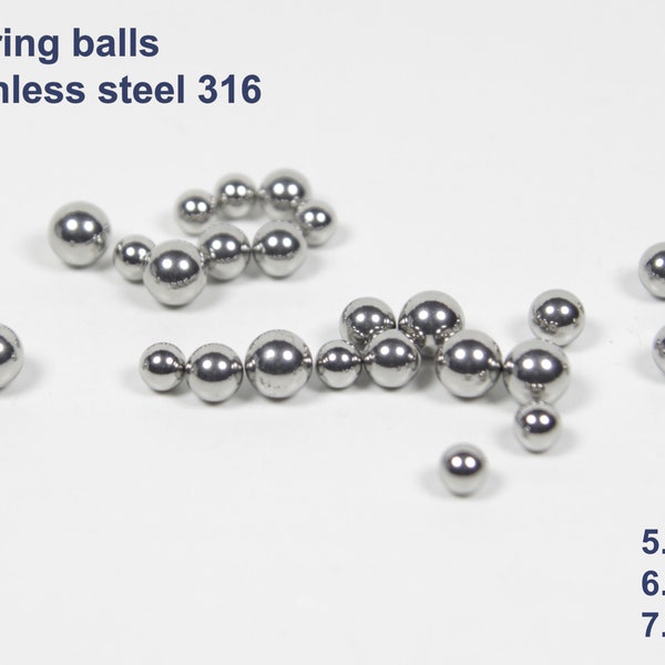 Stainless Steel Balls, 5.0mm, 6.0mm, 7.0mm, Stainless Steel Beads, Steel Bearing Balls, Chainmaille Supplies, Maille Beads, Chainmail