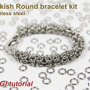 Byzantine-2 Bracelet Kit, Chainmaille Kit, Stainless Steel, Chainmail Kit,  DIY Kit, Jump Rings, Chainmail Bracelet Kit, Chainmaille Tutorial 