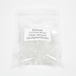 100 stuks Siliconen Oorbelstoppers, 11x7mm, Beveiligings Rubbertjes, Achterkantjes, Transparant, Oorhaakjes, Fournituren, Oorbel Stoppers