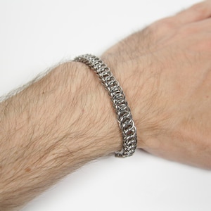 Half Persian 4-1 Armband, Maliën Armband, RVS, Chainmaille Armband, Chainmail Armband, Chain Maille Armband, Chain Mail, Heren Armband