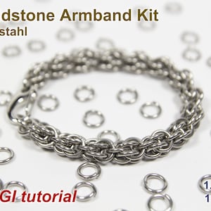 Fieldstone Bracelet Kit, Chainmaille Kit, Stainless Steel, Fieldstone Tutorial, Jump Rings, Chainmail Bracelet Kit, Chainmaille Tutorial