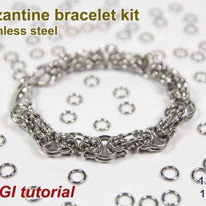 Trizantine Bracelet Kit, 1.2mm, Chainmaille Kit, Stainless Steel, Chainmail Kit, Jump Rings, Chainmail Bracelet Kit, Chainmaille Tutorial