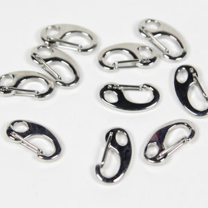 10pcs 16mm Fermoirs à homard en acier inoxydable, Fermoirs de bracelet, Fermoirs à griffes, Clips clés, Fermoirs en cotte de mailles, Fermoir paracorde, Clip à ressort image 1