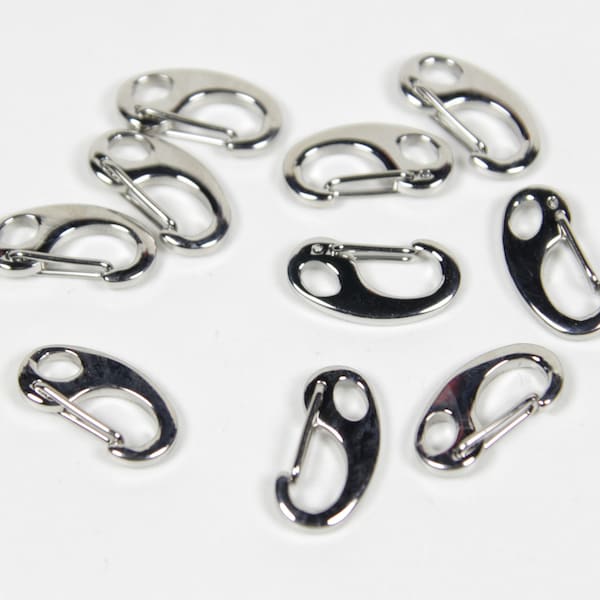 10pcs 16mm Fermoirs à homard en acier inoxydable, Fermoirs de bracelet, Fermoirs à griffes, Clips clés, Fermoirs en cotte de mailles, Fermoir paracorde, Clip à ressort