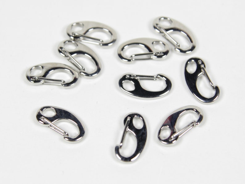 10pcs 16mm Stainless Steel Lobster Clasps, Bracelet Clasps, Claw Clasps, Key Clips, Chainmail Clasps, Paracord Clasp, Spring Clip image 1
