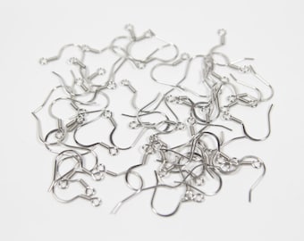 Stainless Steel Pressed Earwires, French Hooks, Ear Wires, Fish Hook Earwires, Hypoallergenic, Earring Supplies, Fishhook Earwires, 22 Gauge