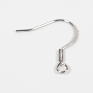 Stainless Steel Pressed Earwires, French Hooks, Ear Wires, Fish Hook Earwires, Hypoallergenic, Earring Supplies, Fishhook Earwires, 22 Gauge image 2