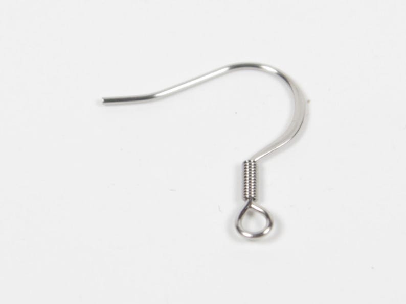Stainless Steel Pressed Earwires, French Hooks, Ear Wires, Fish Hook Earwires, Hypoallergenic, Earring Supplies, Fishhook Earwires, 22 Gauge image 2