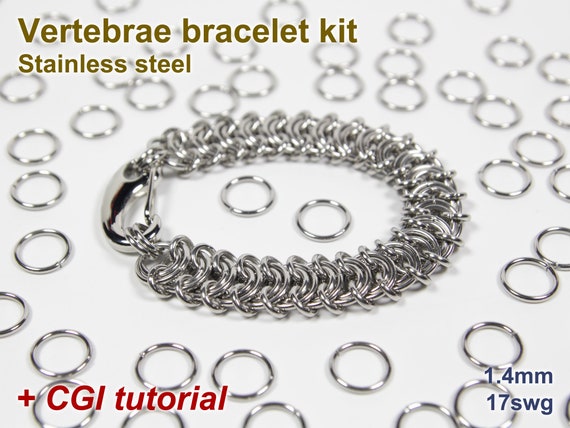 Persian Dragonscale Bracelet Kit, Chainmaille Kit, Stainless Steel, Chainmail  Kit, Jump Rings, Chainmaille Bracelet Kit, Chainmail Tutorial 