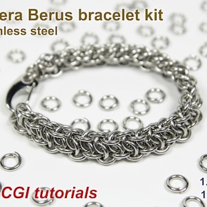 Vipera Berus Bracelet Kit, 1.5mm, Chainmaille Kit, Stainless Steel, DIY Kit, Jump Rings, Chainmail Bracelet Kit, Chainmail Tutorial