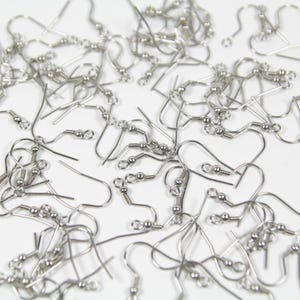Ganchos de acero inoxidable para pendientes, ganchos franceses, ganchos de pez, hipoalergénicos, suministros para pendientes, calibre 20