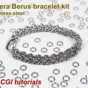 Vipera Berus Bracelet Kit, 1.2mm, Chainmaille Kit, Stainless Steel, DIY Kit, Jump Rings, Chainmail Bracelet Kit, Chainmail Tutorial