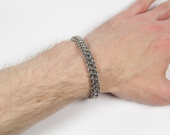 Flat Full Persian 5 in 1 Bracelet, Chainmaille Bracelet, Stainless Steel, Chainmail Bracelet, Chain Maille, Mens Bracelet, Mens Jewelry