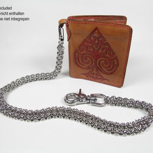 Cadena de billetera bizantina Gridlock, acero inoxidable, cadena de billetera de motociclista Chainmaille, cadena de cota de malla, cadena de pantalones, cinturón de cadena de motociclista