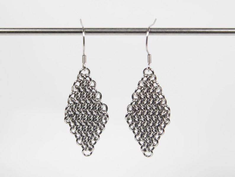 Drop Earrings European 4 in 1 Earrings Chainmail Earrings Stainless Steel Chainmaille Earrings Dangle Earrings Maille Earrings