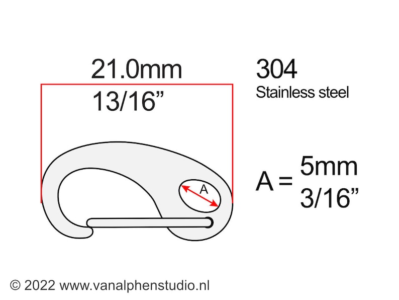 10pcs 21mm Fermoirs de homard en acier inoxydable, Fermoirs de bracelet, Fermoirs à griffes, Clips clés, Fermoirs de cotte de mailles, Fermoir paracorde, Clip à ressort image 3