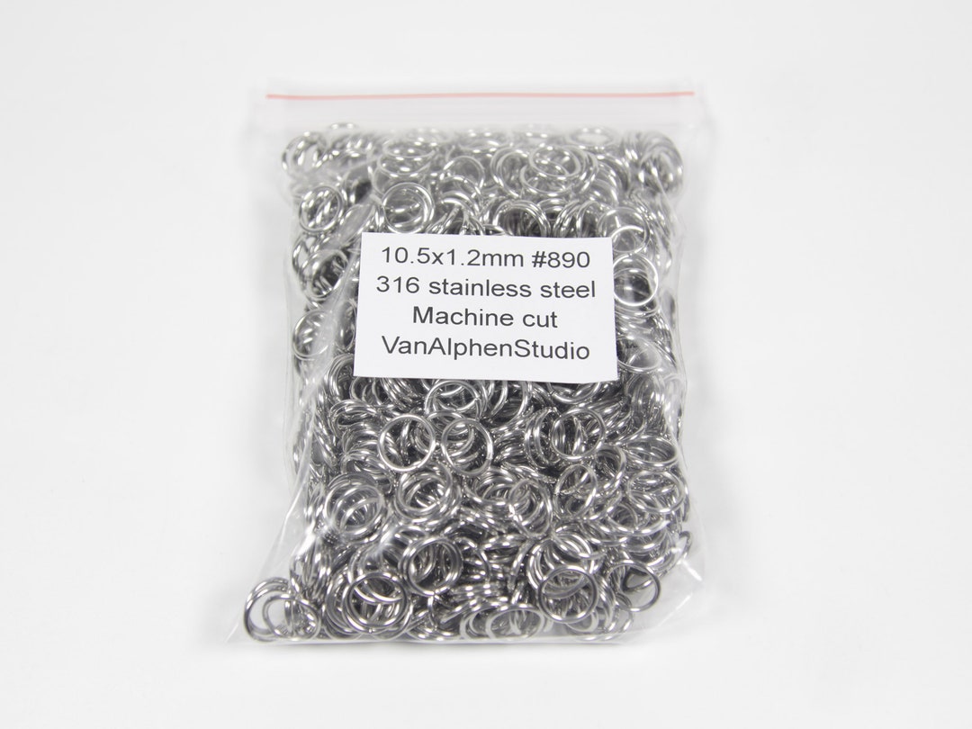 10.5x1.2mm, Stainless Steel Jump Rings, Machine Cut, Chainmaille Rings ...