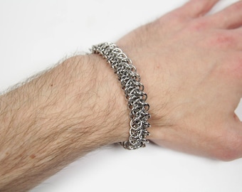 Elf Bridge Chain Bracelet, Chainmaille Bracelet, Stainless Steel, Chainmail Bracelet, Elfweave Bracelet, Mens Bracelet, Mens Jewelry