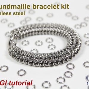 Roundmaille Bracelet Kit, 1.5mm, Chainmaille Kit, Stainless Steel, Chainmail Kit, Jump Rings, Chainmail Bracelet Kit, Chainmaille Tutorial