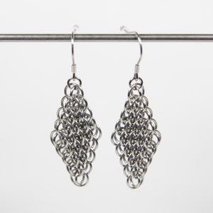 Dragonscale Earrings, Chainmaille Earrings, Stainless Steel, Chainmail Earrings, Maille Earrings, Drop Earrings, Dangle Earrings