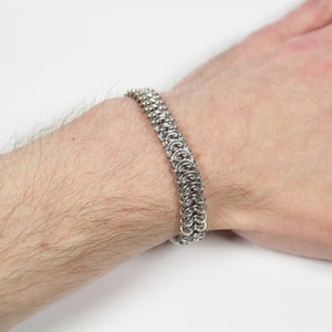 Vertebrae Bracelet, Chainmaille Bracelet, Stainless Steel, Chainmail Bracelet, Chain Maille, Chain Mail, Mens Bracelet, Mens Jewelry