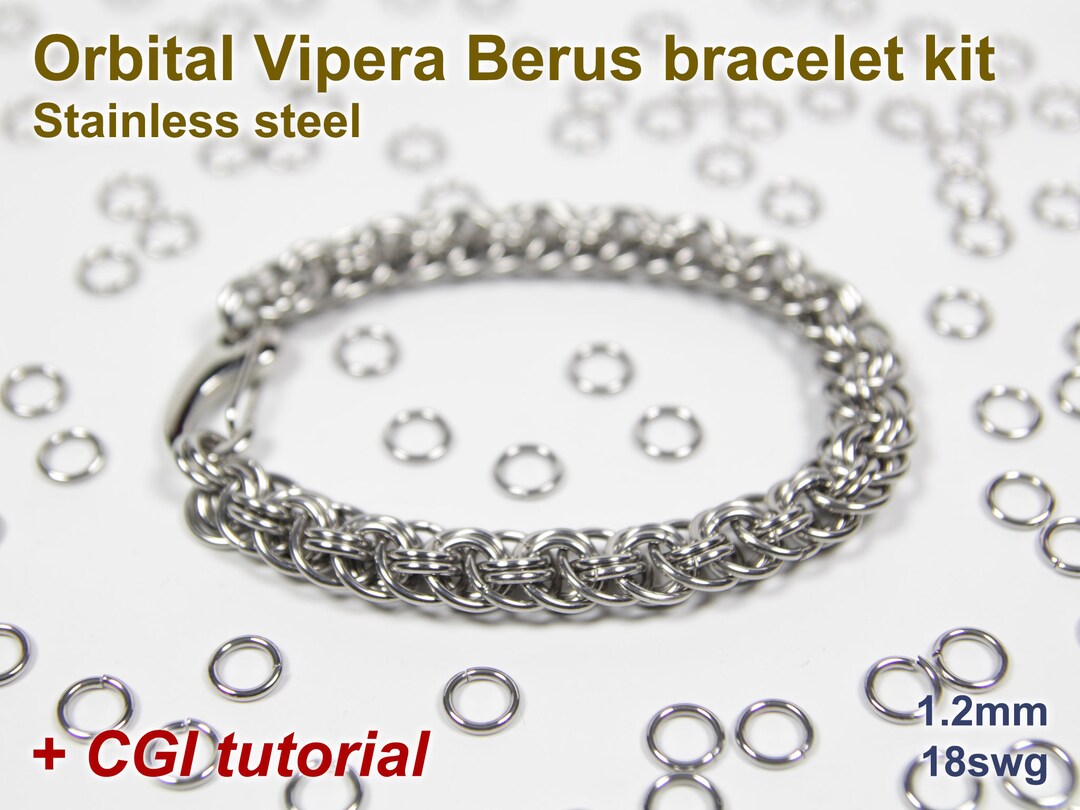 Orbital Vipera Berus Bracelet Kit, 1.2mm, Chainmaille Kit, Stainless ...