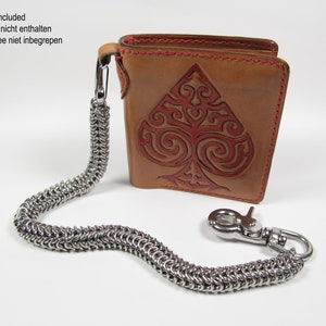Roundmaille Wallet Chain, Stainless Steel, Chainmaille Biker Wallet Chain, Chainmail Chain, Trouser Chain, Biker Chain Belt, Swivel Clasp