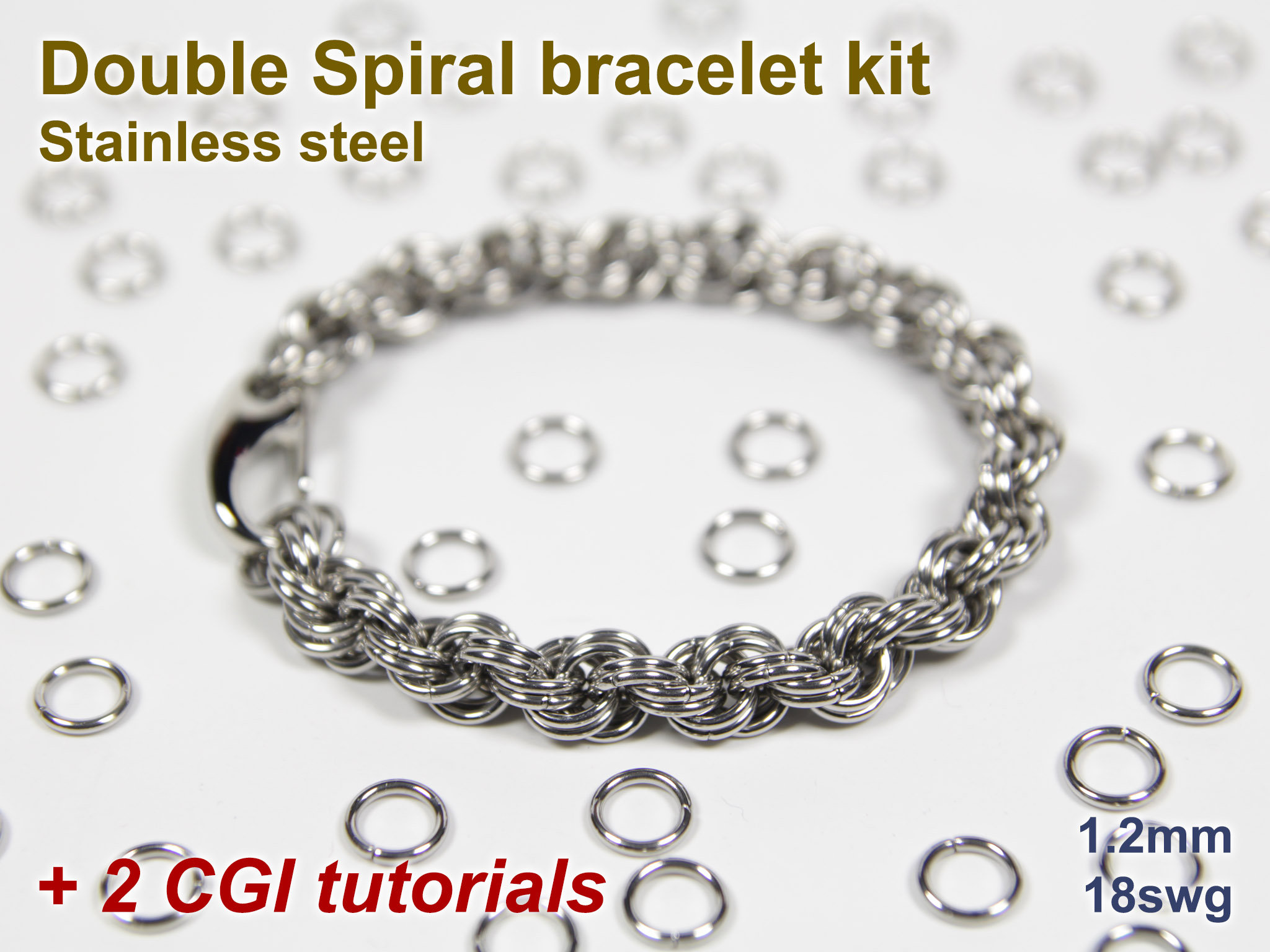 Double Spiral Bracelet Kit Chainmaille Kit Stainless Steel | Etsy